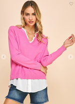 Happy Hour Knit Combo Top