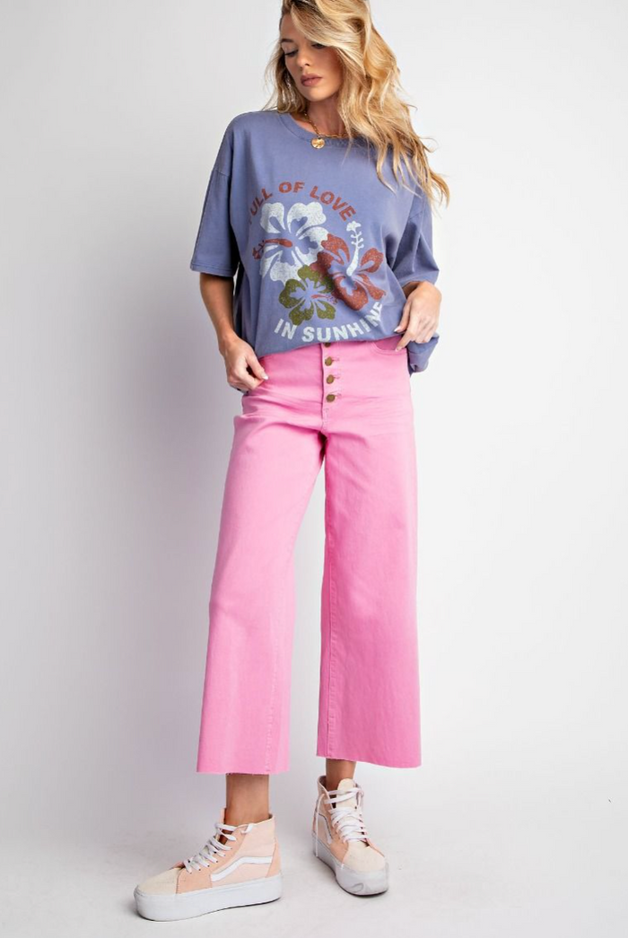 Madelyn Cropped Pants - Barbie Pink