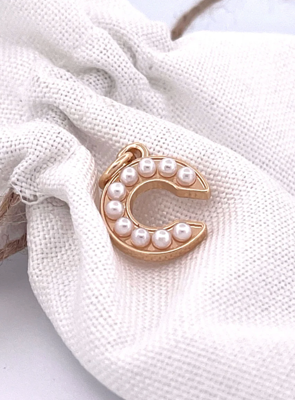Lovely Luster Pearl Initial Charm