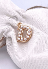 Lovely Luster Pearl Initial Charm
