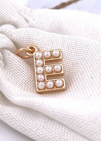Lovely Luster Pearl Initial Charm
