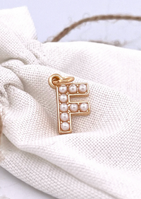 Lovely Luster Pearl Initial Charm