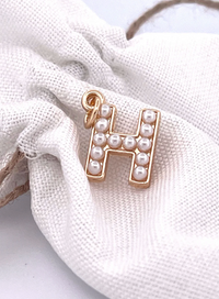 Lovely Luster Pearl Initial Charm