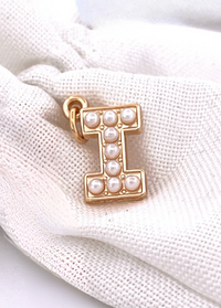 Lovely Luster Pearl Initial Charm