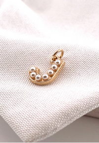 Lovely Luster Pearl Initial Charm
