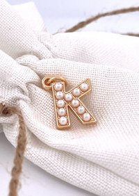 Lovely Luster Pearl Initial Charm