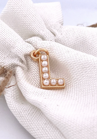 Lovely Luster Pearl Initial Charm