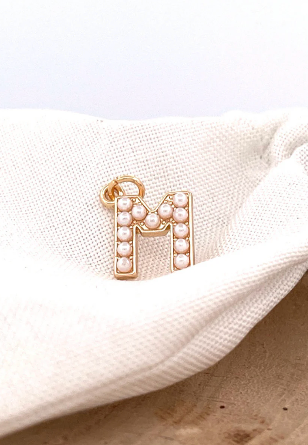 Lovely Luster Pearl Initial Charm