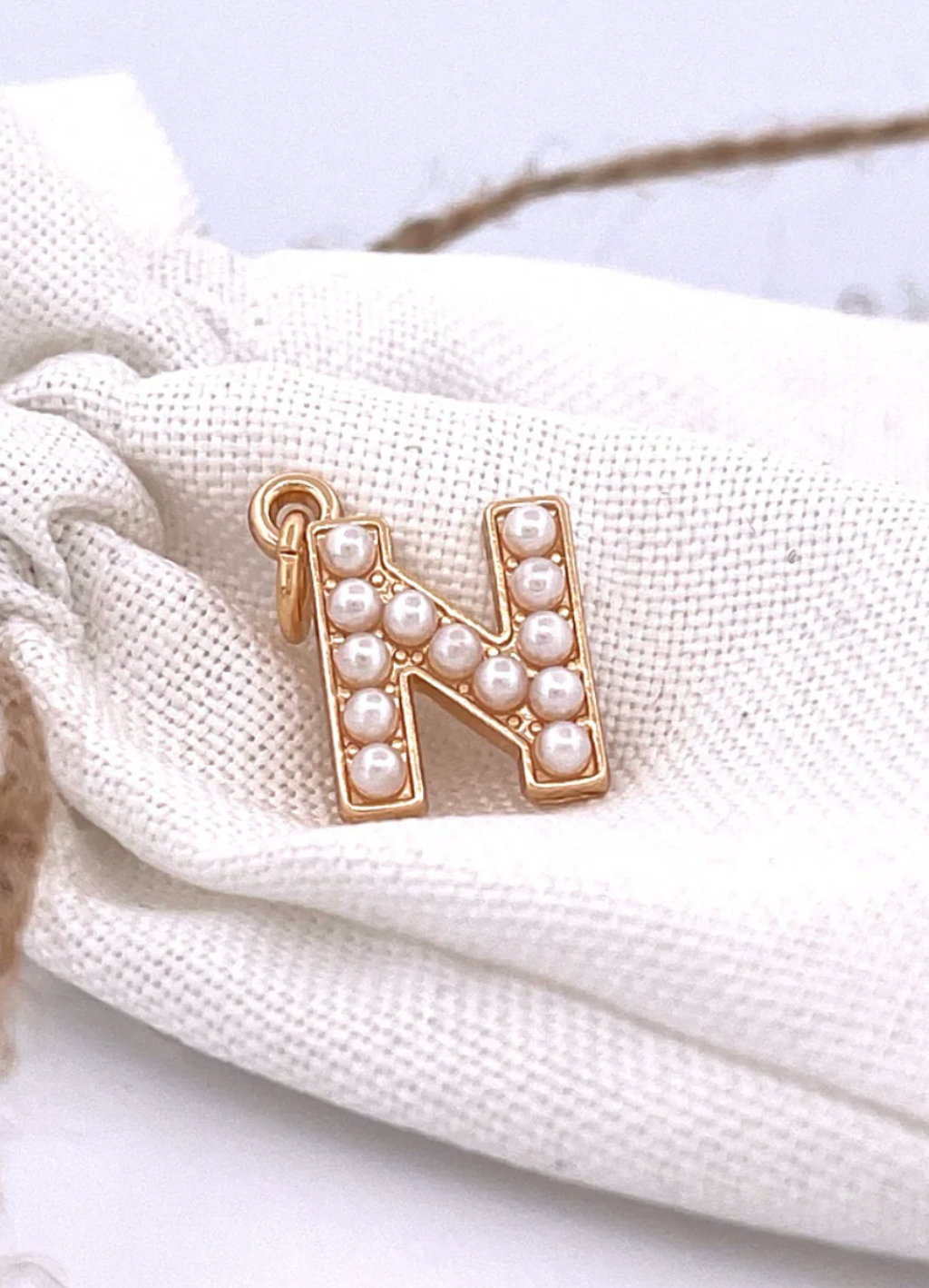 Lovely Luster Pearl Initial Charm
