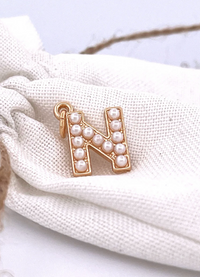 Lovely Luster Pearl Initial Charm