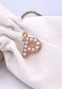 Lovely Luster Pearl Initial Charm