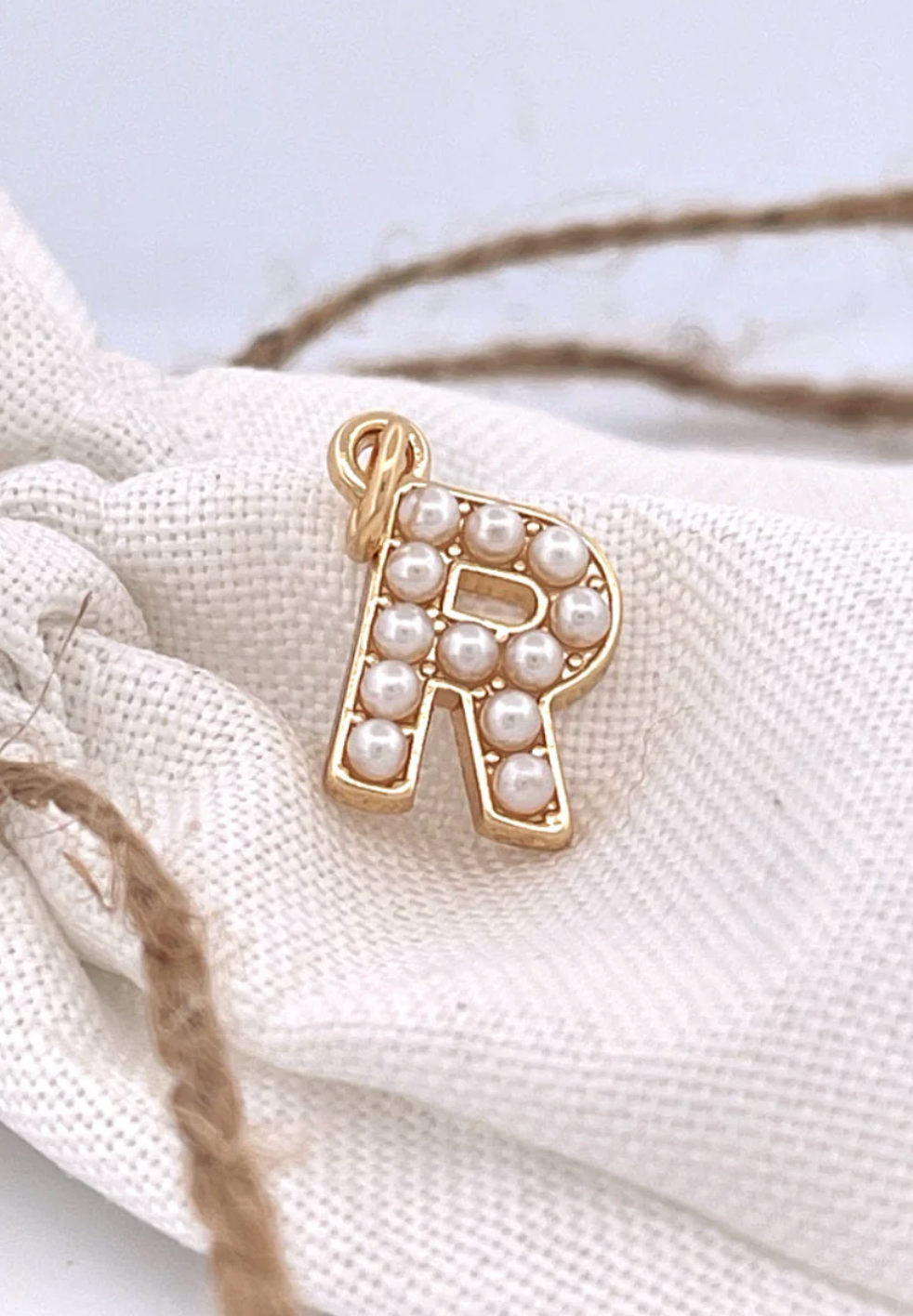 Lovely Luster Pearl Initial Charm