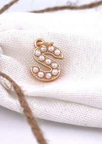 Lovely Luster Pearl Initial Charm