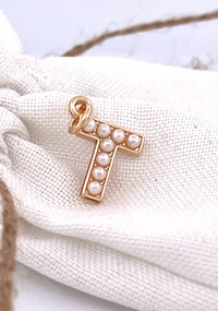 Lovely Luster Pearl Initial Charm