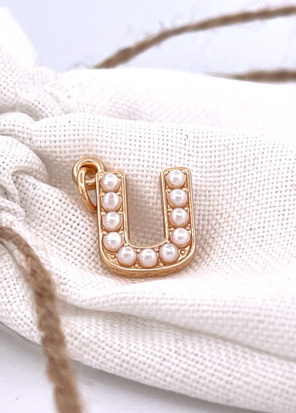 Lovely Luster Pearl Initial Charm