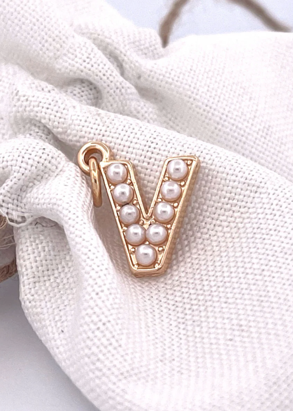 Lovely Luster Pearl Initial Charm