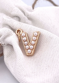 Lovely Luster Pearl Initial Charm