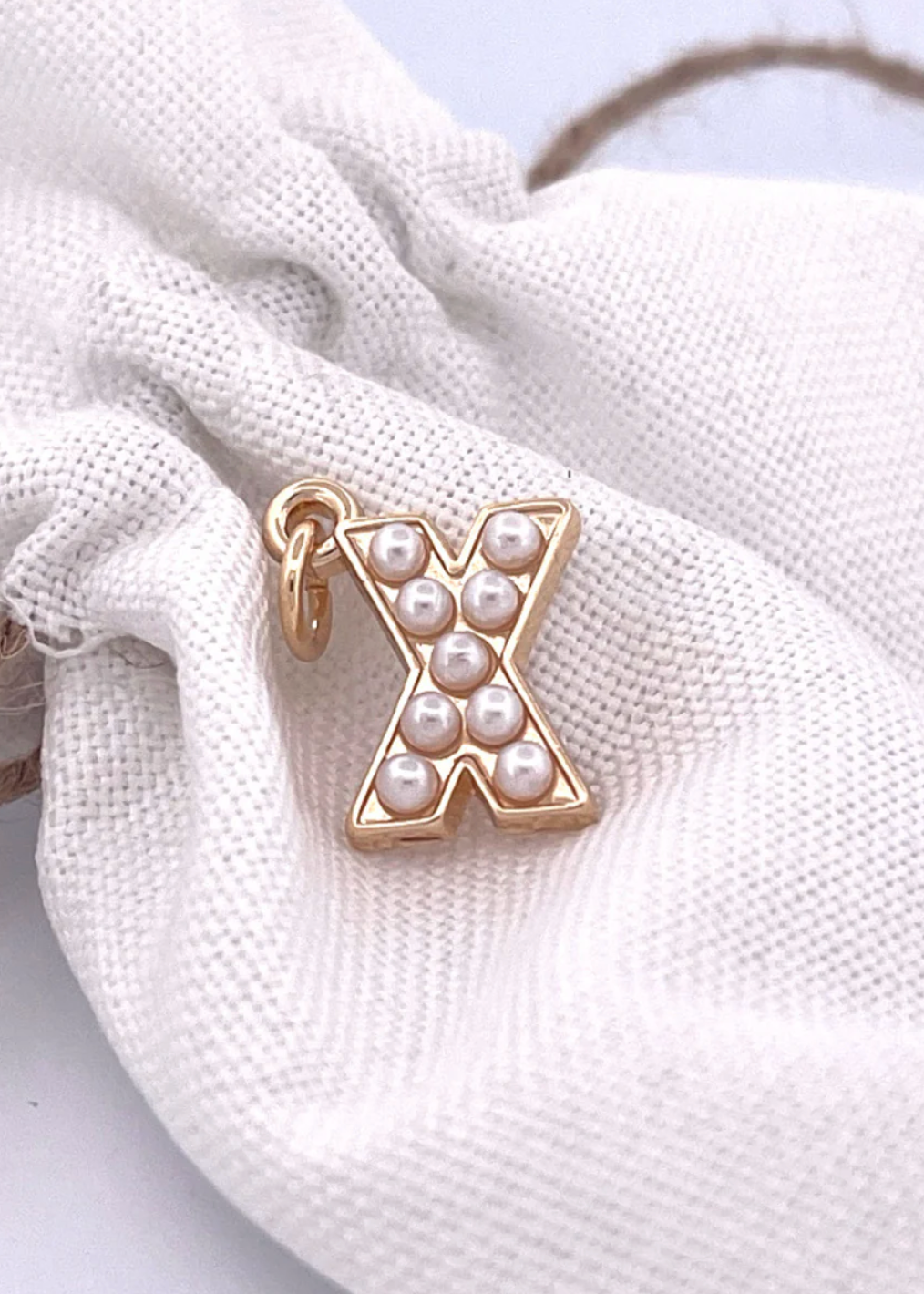 Lovely Luster Pearl Initial Charm