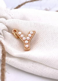 Lovely Luster Pearl Initial Charm