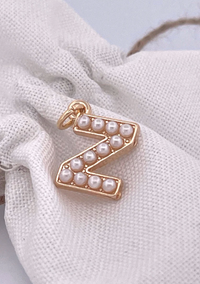 Lovely Luster Pearl Initial Charm