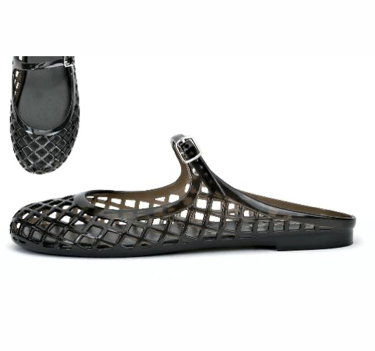 Midnight Tide Jelly Flat - Black