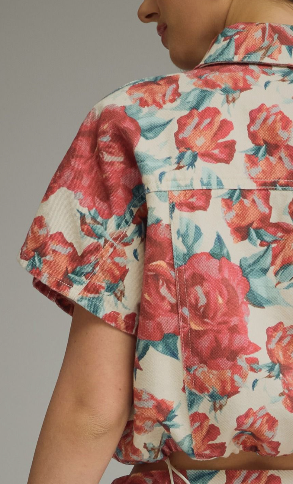 Rosewood Denim Button Up Top