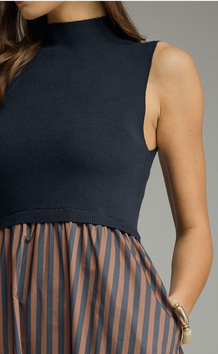 Properly Striped Midi Dress 🤎