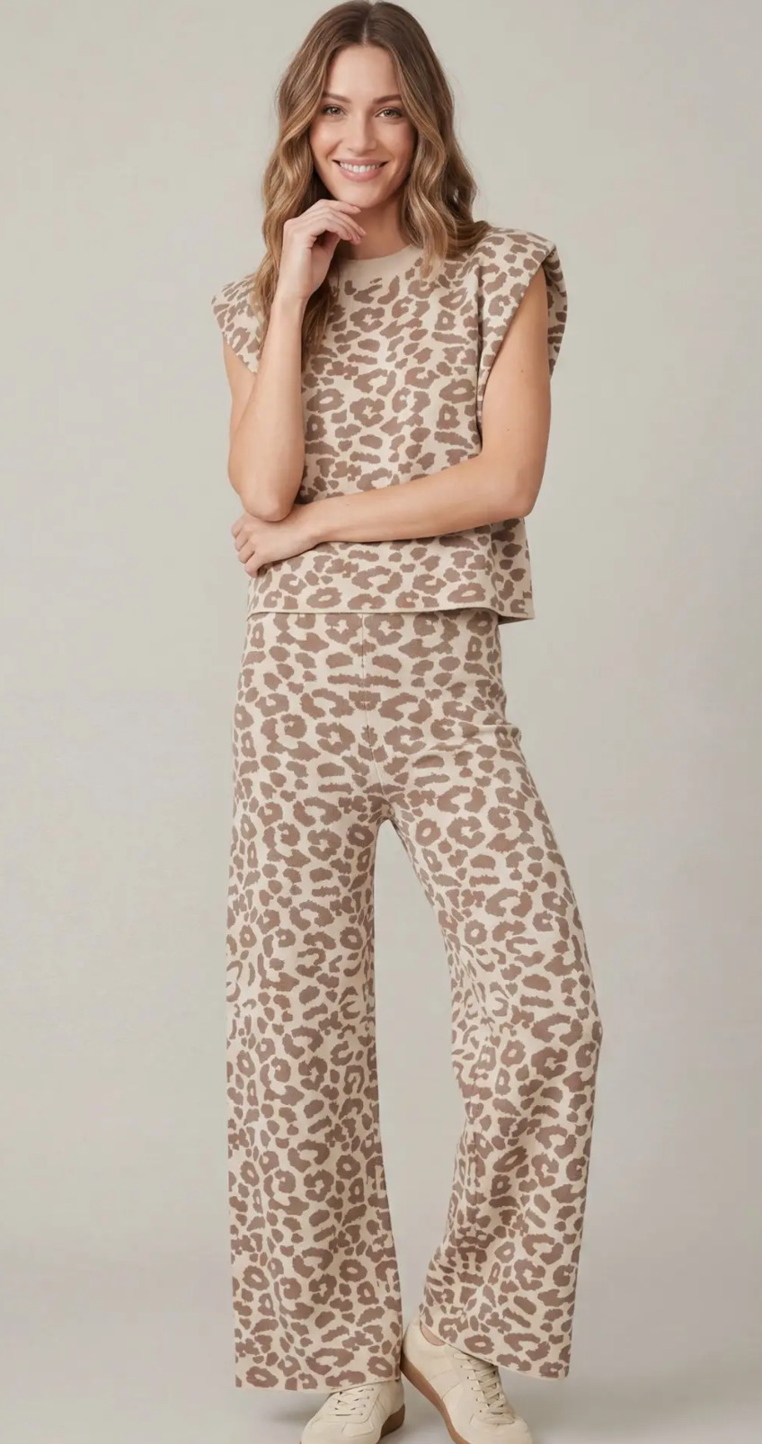 Latte Leopard Sweater Top