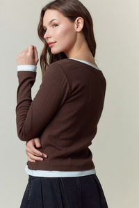 The Reese Pointelle Henley Top