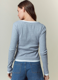 The Reese Pointelle Henley Top