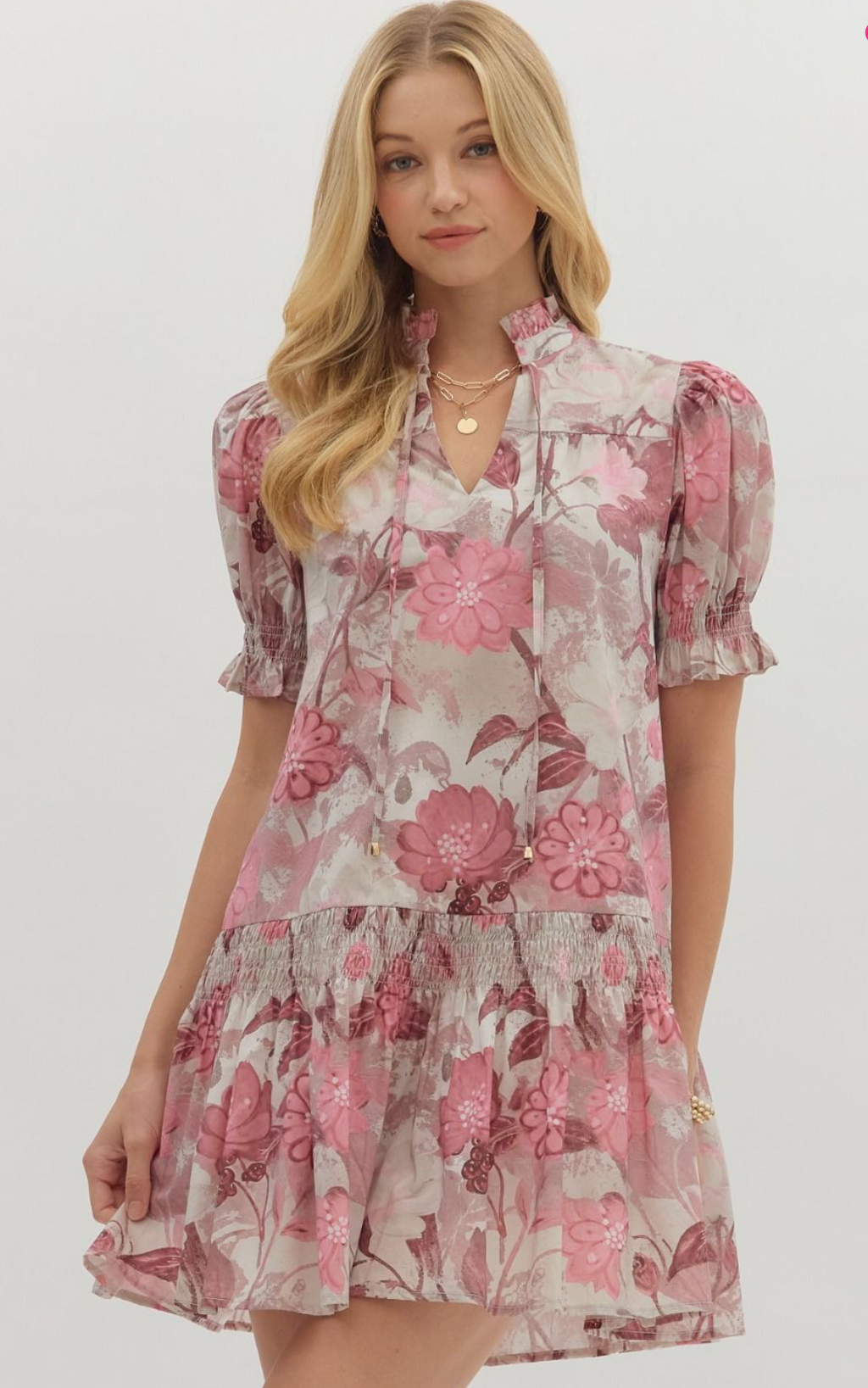 Blush Garden Ruffle Mini Dress