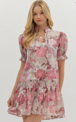 Blush Garden Ruffle Mini Dress