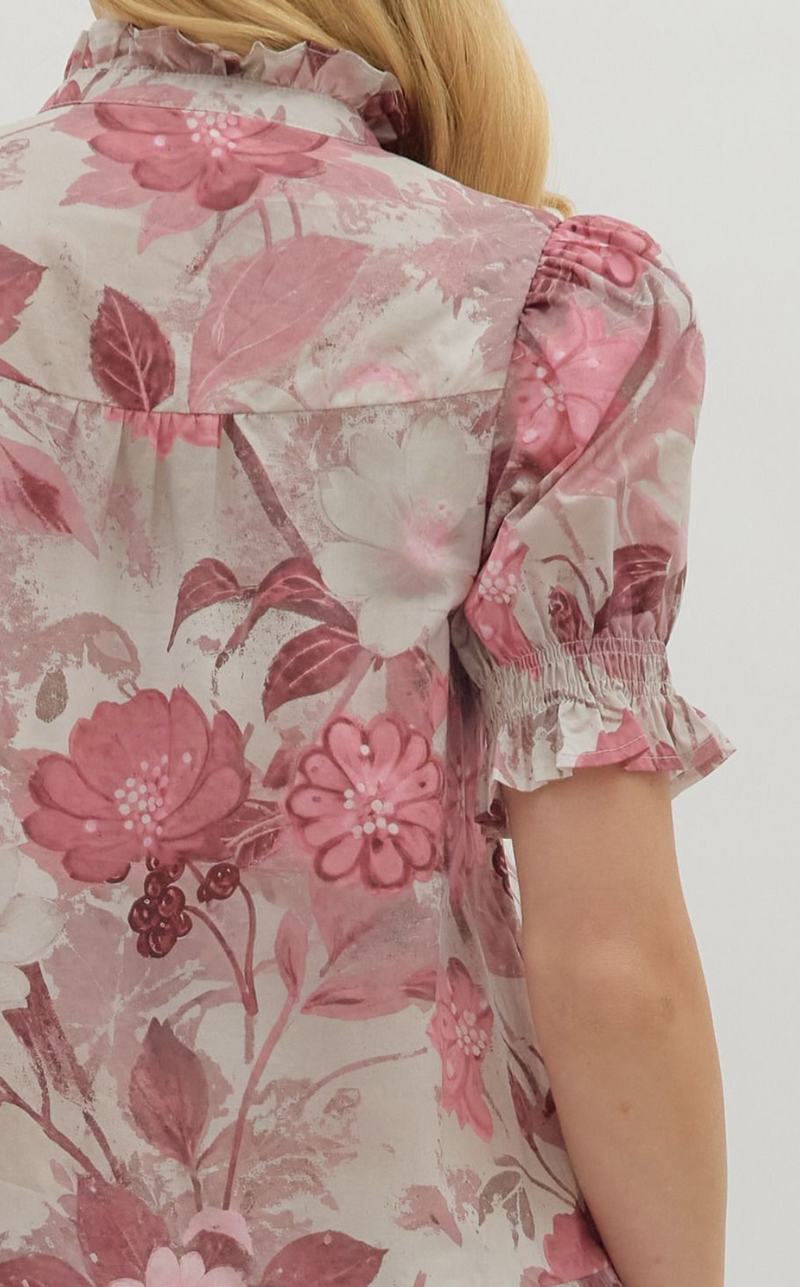 Blush Garden Ruffle Mini Dress