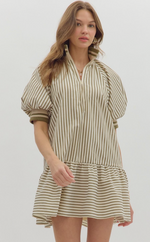 The Savannah Stripe Ruffle Dress