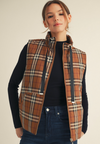 Autumn Trails Plaid Puffer Vest
