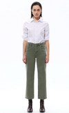 Olive Cropped Straight Jeans