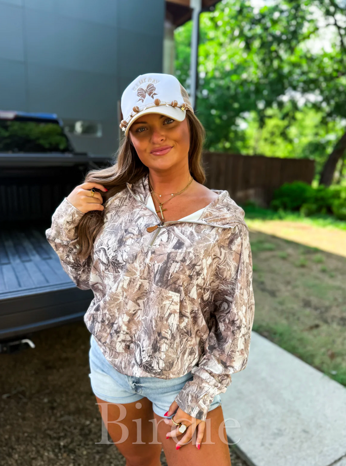 Dark Camo Quarter Zip Pullover