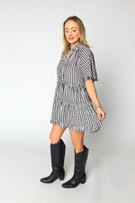 Lakin Black Check Dress