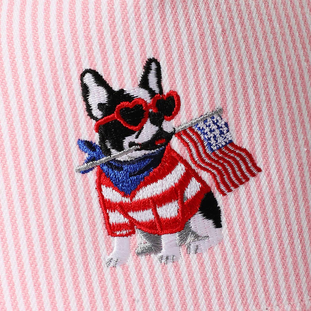 French Bulldog Seersucker Hat