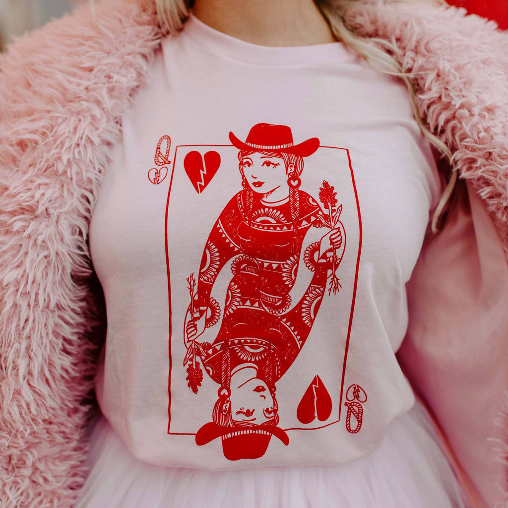 Queen of Hearts Pink Shirt, Valentine's Shirt