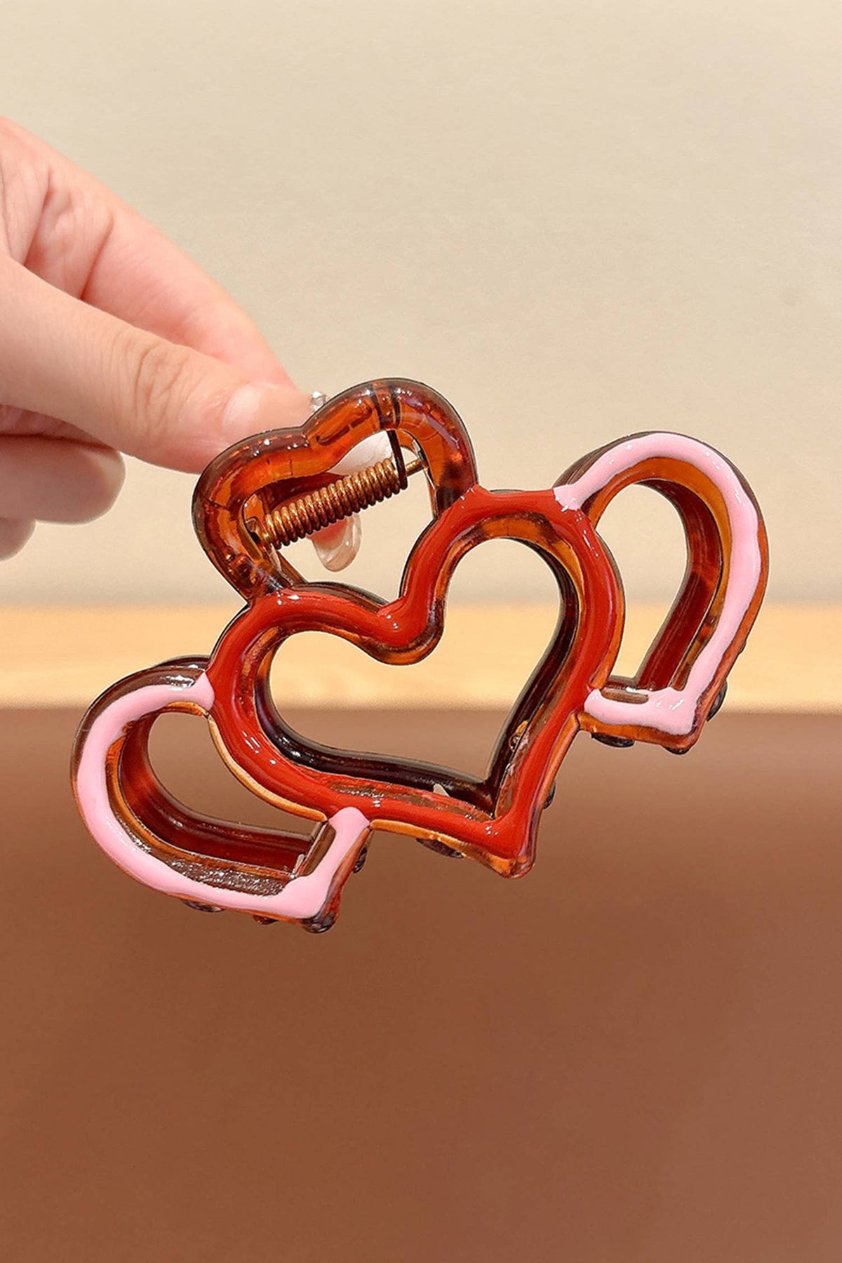 Heart Design Valentine's Day Acrylic Hair Claw Clip