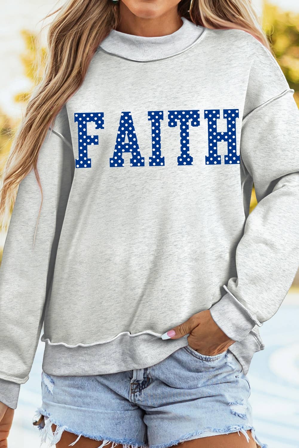 Faith Reversible Mock Neck Sweatshirt