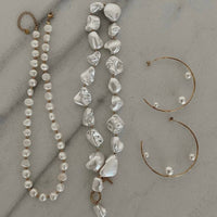LARGE PEARL HOOPS