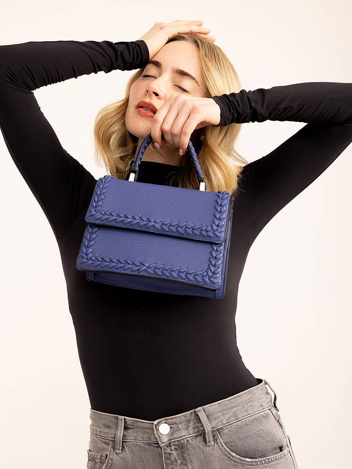 Lanier Whipstitch Structured Crossbody Bag