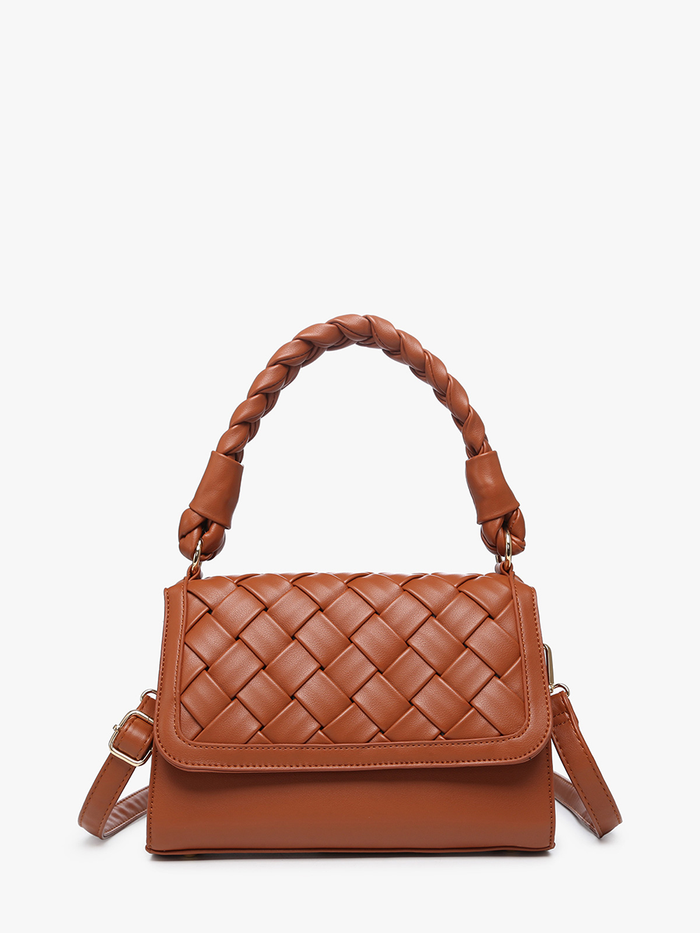 Marlowe Woven Satchel w/ Braided Handle