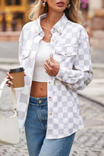 Checkmate Charm Lightweight Button-Up Jacket
