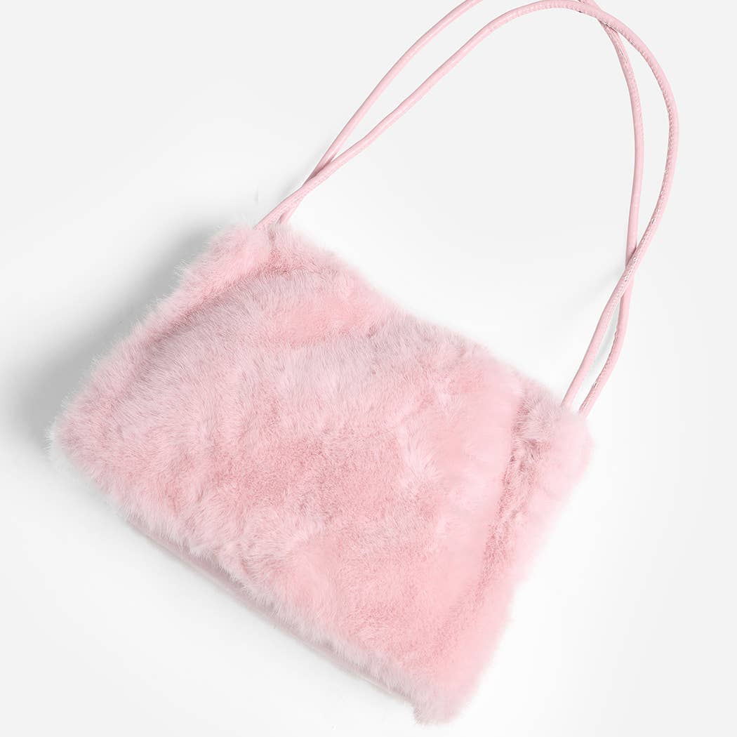 Fuzzy Faux Fur Mini Shoulder Bag