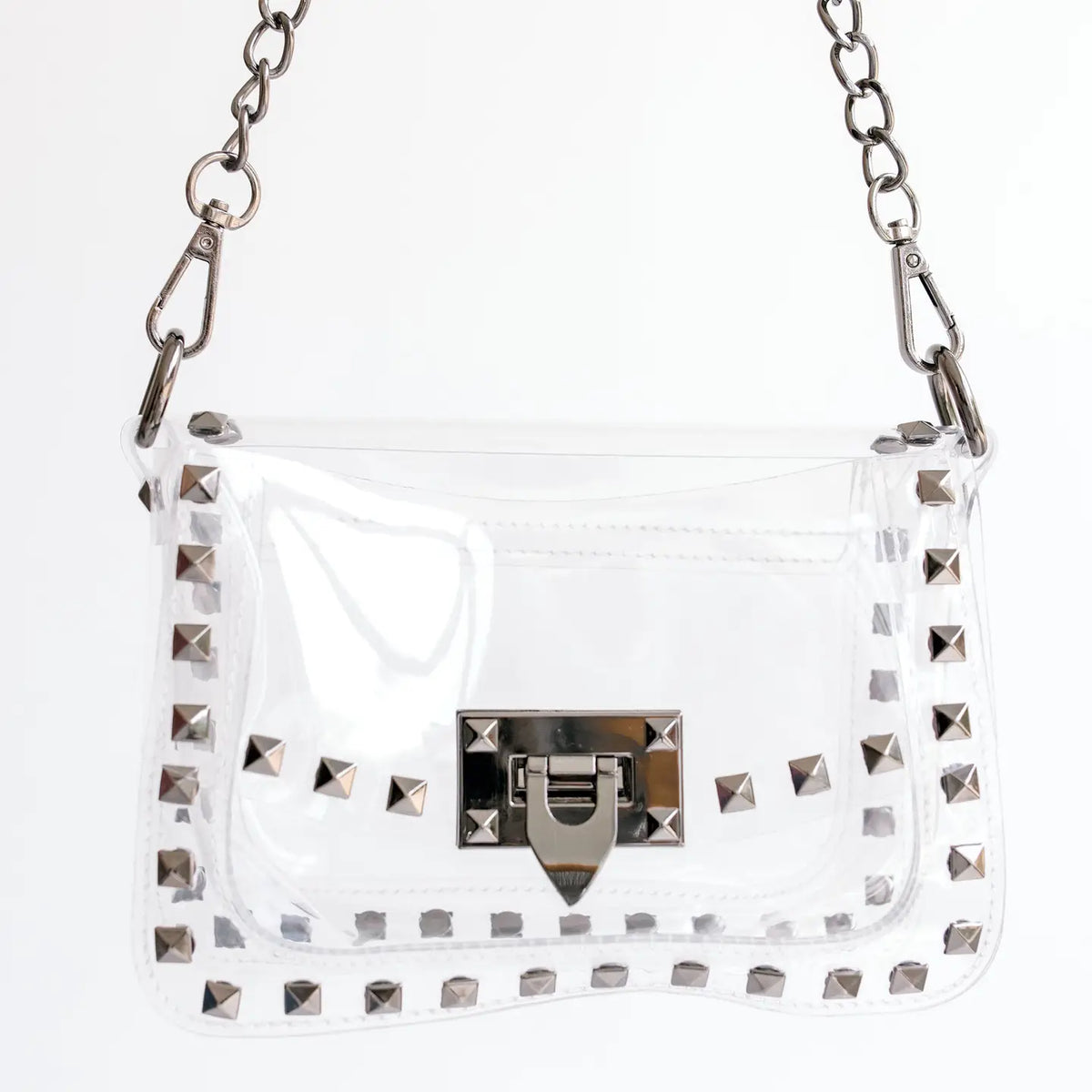 The Jackie Clear Bag in Gunmetal