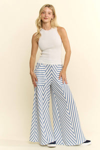 Striped Wide Leg Flowy Pants