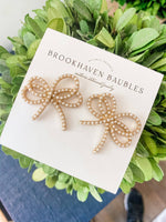 Dainty Pearl Bow Earrings - Southern Statement Jewelry